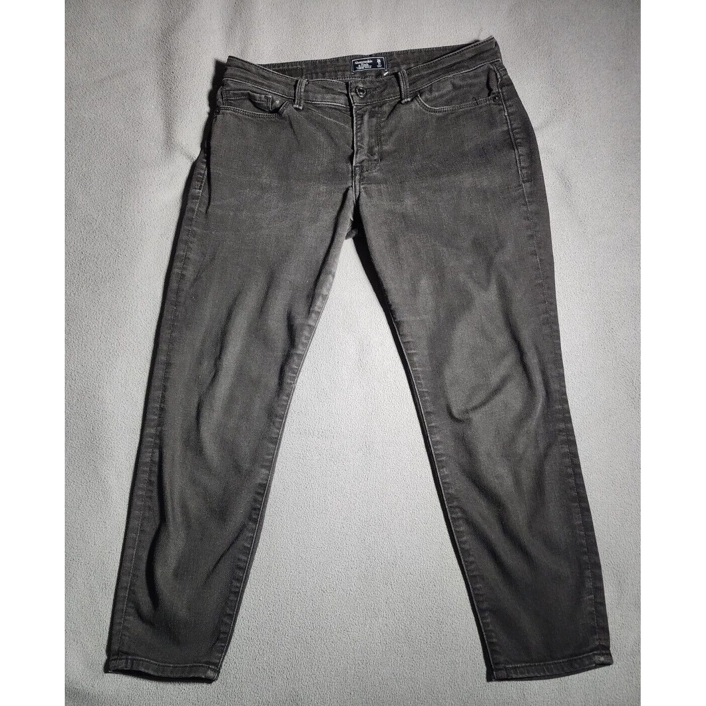 Abercrombie & Fitch Pants Women Size 26/2 Black Denim Belt Loops Harper Ankle